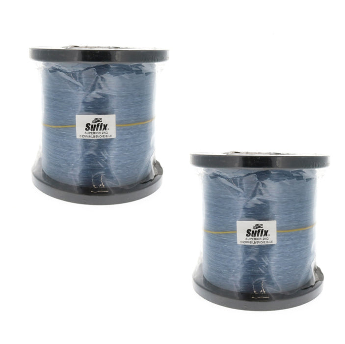 Sufix #649-060 Superior Monofilament Fishing Line 60lbs 3655yds Smoke Blue ~ 2-Pack