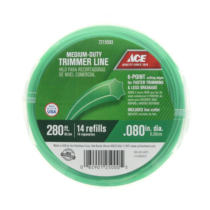 Ace Hardware #7215593 Medium Duty Trimmer Line .080" x 280'