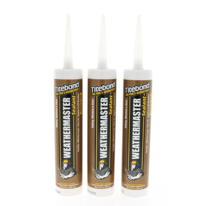 Titebond WeatherMaster White Elastomeric Polymers Door/Siding/ Window Sealant 9.5 oz ~ 3-Pack