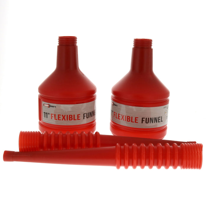 Shop Craft #30003 Red 11" Plastic Flexible Funnel Auto Use ~ 2-Pack