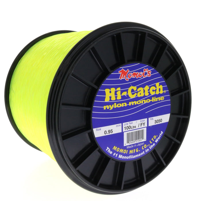 Momoi's Hi-Catch Nylon Mono Line 100lbs 3050yds Fluorescent Yellow