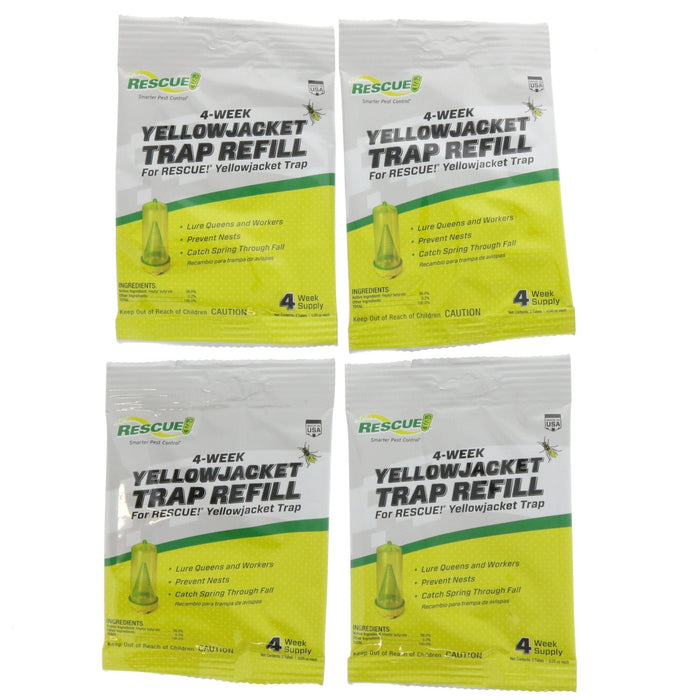 Rescue #YJTA-DB36 Non-Toxic Yellow Jacket Trap Attractant ~ 4-Pack ~ 8 Tubes Total