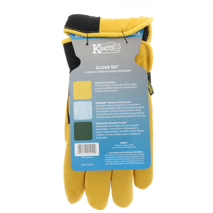 Kinco #101HK Pro Gloves Lined Premium Grain Deer Skin & Synthetic Hybrid XL