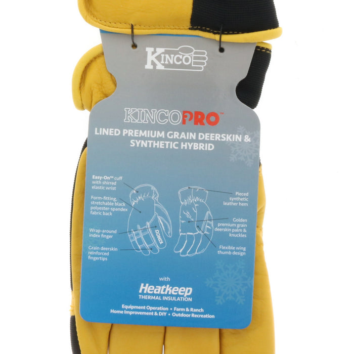 Kinco #101HK Pro Gloves Lined Premium Grain Deer Skin & Synthetic Hybrid XL