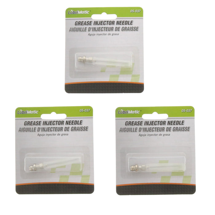 LubriMatic #LUBR05037 Steel Straight Grease Injector Needle ~ 3-Pack