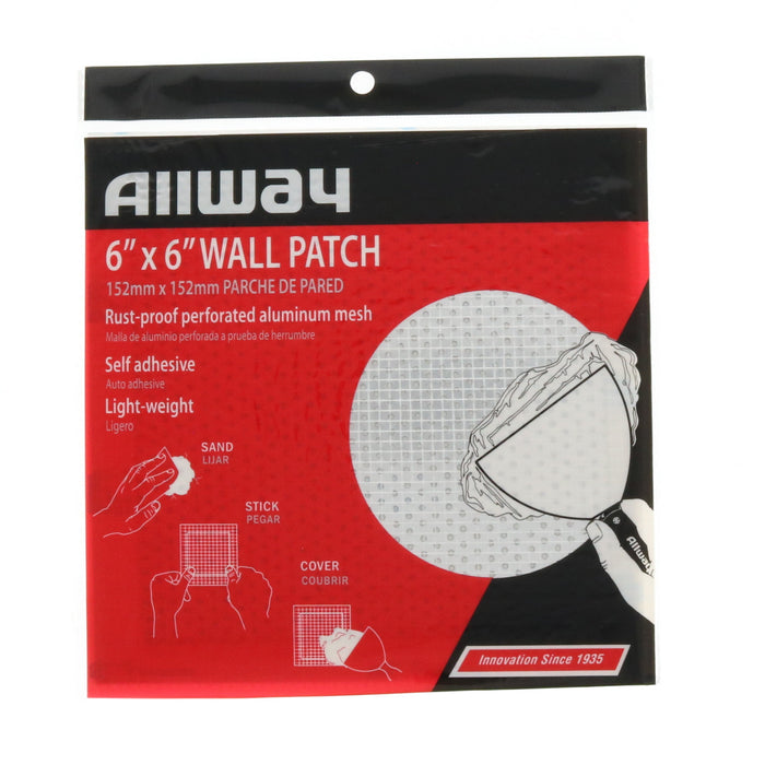 Allway #WP6 6" X 6" Fiberglass White Self Adhesive Drywall Mesh Patch ~ 5-Pack