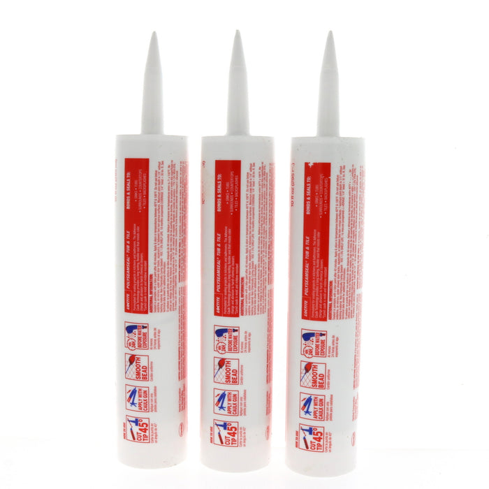 Loctite Polyseamseal White Acrylic Latex Tub and Tile Adhesive Caulk 10 oz ~ 3-Pack