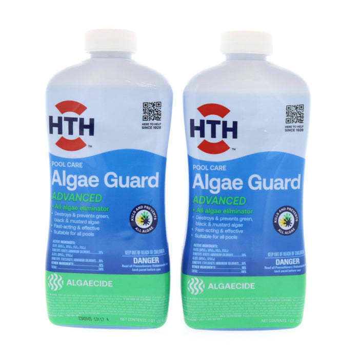 HTH Pool Care Algae Guard Advanced 32oz ~ 2-Pack ~ 64oz Total