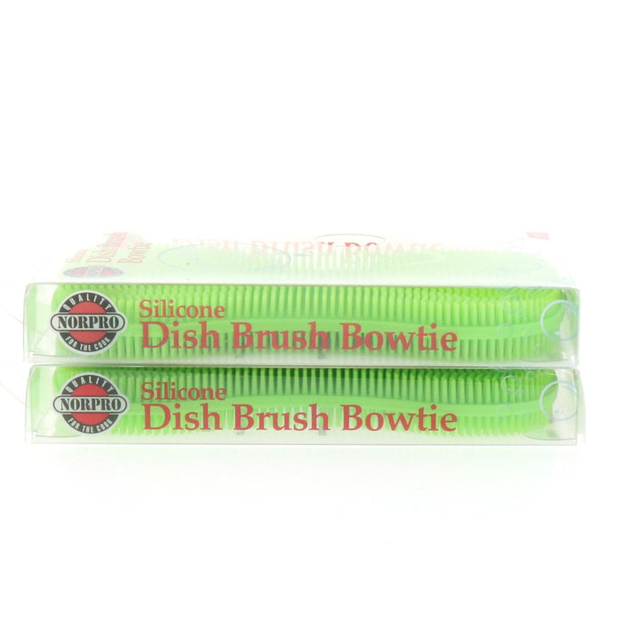 Norpro #1090 Silicone Dish Brush Bowtie Green ~ 2-Pack