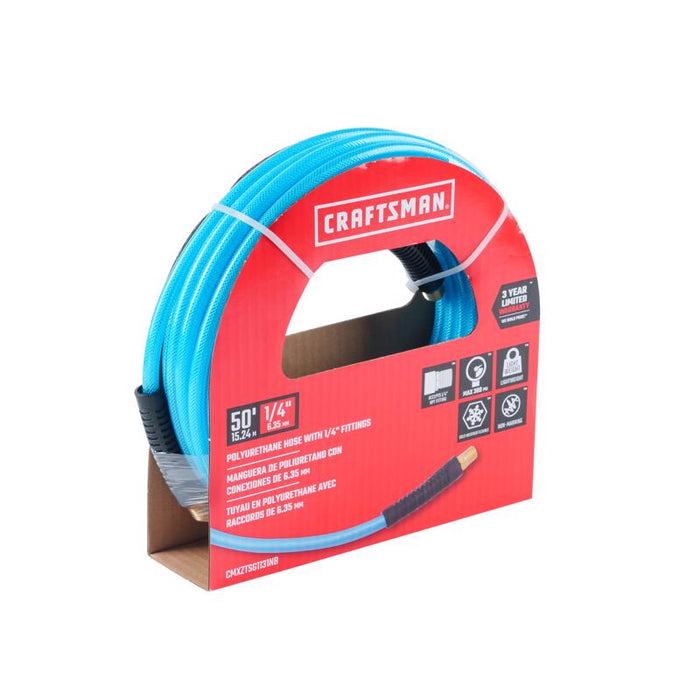 Craftsman 50 ft. L X 1/4 in. D Polyurethane Air Hose 300 psi Blue