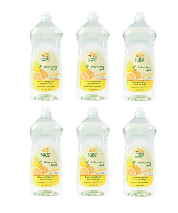 Citrus Magic Light Citrus Scent Liquid Natural Dishwashing Liquid ~ 6-Pack