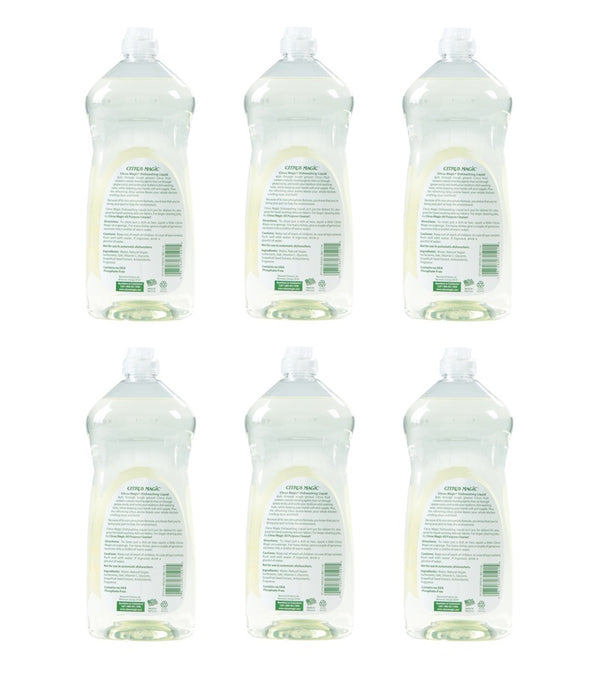 Citrus Magic Light Citrus Scent Liquid Natural Dishwashing Liquid ~ 6-Pack