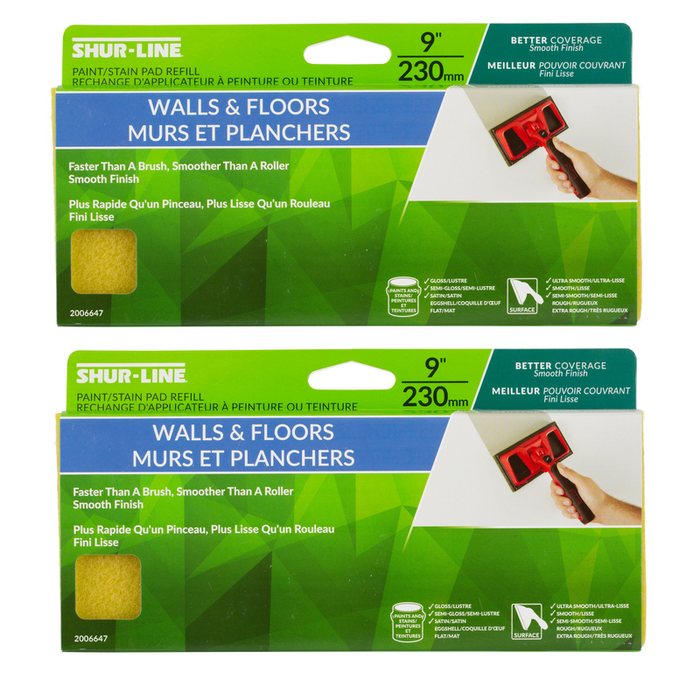 Shur-Line #1883441 Refill 9 in. Wide Paint Pad For Flat Surfaces ~ 2-Pack