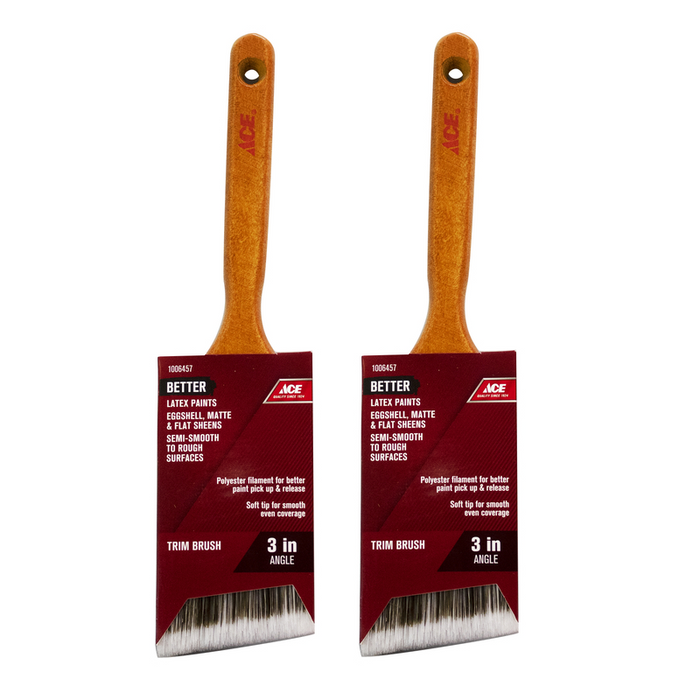 Ace Better #ACE 27251 0300 3 in. Angle Paint Brush ~ 2-Pack