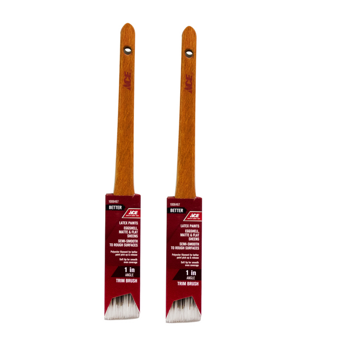 Ace Better #ACE 27251 0100 1 in. Angle Paint Brush ~ 2-Pack