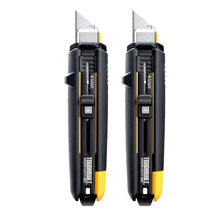 ToughBuilt 6.5 in. 2-in-1 Sliding Scraper Utility Knife Black ~ 2-Pack