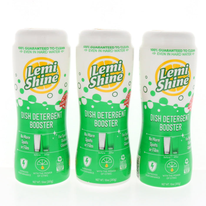 Lemi Shine Citrus Scent Powder Dishwasher Booster ~ 3-Pack ~ 30 oz Total