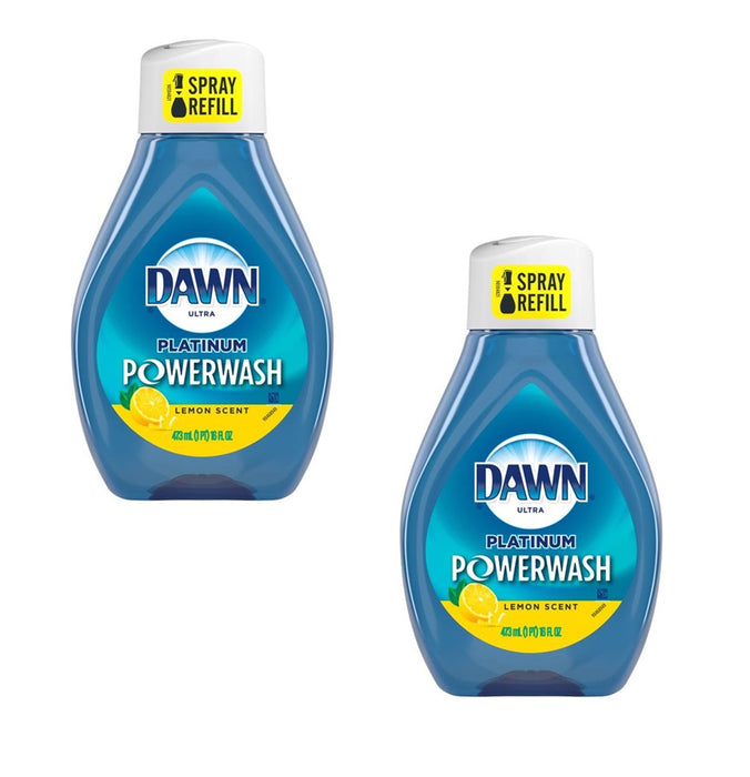 Dawn #80737829 Platinum Powerwash Lemon Scent Liquid Dish Spray Refill ~ 2-Pack ~ 32 oz Total