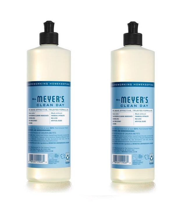 Mrs. Meyer's Clean Day Refreshing Rain Scent Liquid Dish Soap 2-Pack ~ 32 oz Total