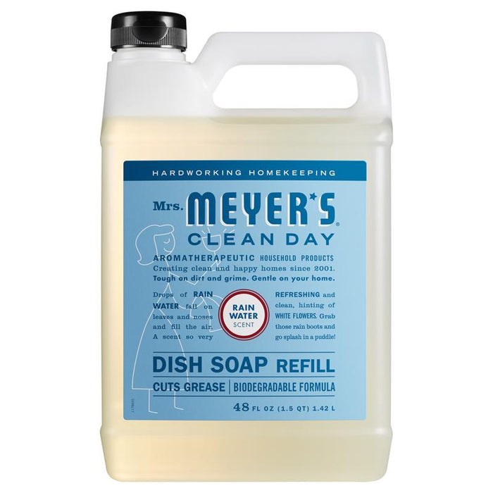 Mrs. Meyer's Clean Day Refreshing Rain Scent Liquid Dish Soap Refill ~ 48 oz