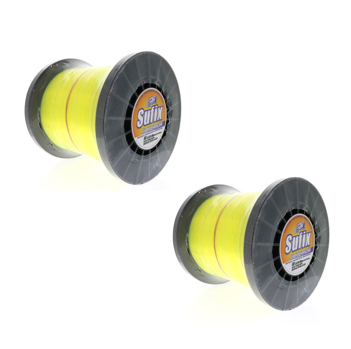 Sufix #650-180 Superior Monofilament Fishing Line 80lbs 2890yds Hi-Vis Yellow ~ 2-Pack