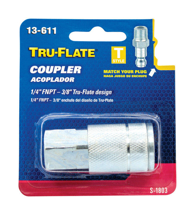 Tru-Flate #TRFL13611 Brass Quick Change Coupler 1/4 in. Female ~ 3-Pack