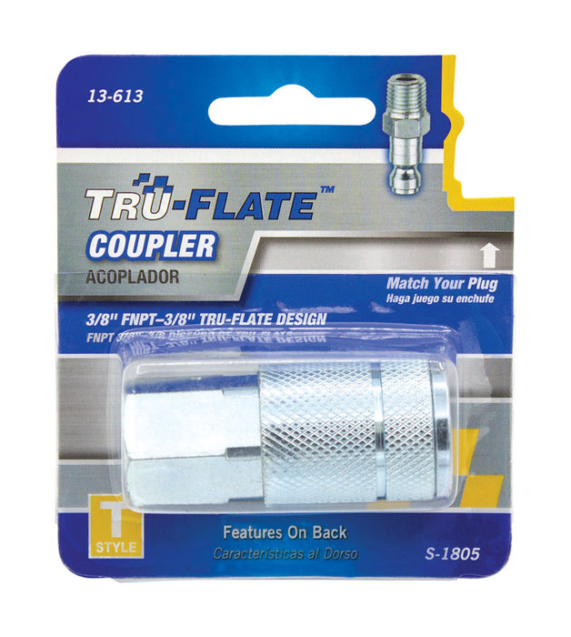 Tru-Flate #13613 Steel Air Coupler 3/8 Female ~ 3-Pack