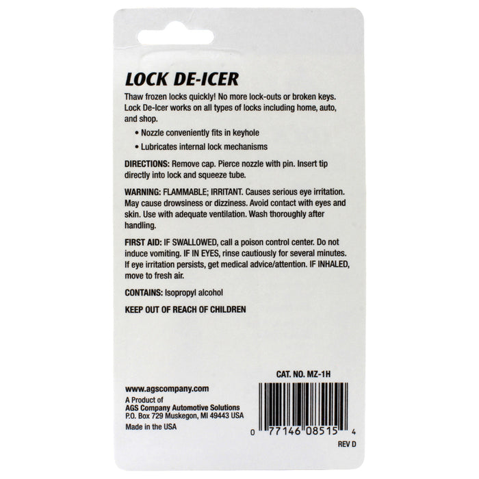 AGS Quick N Clean General Purpose Lock De-Icer 0.5 oz ~ 3-Pack