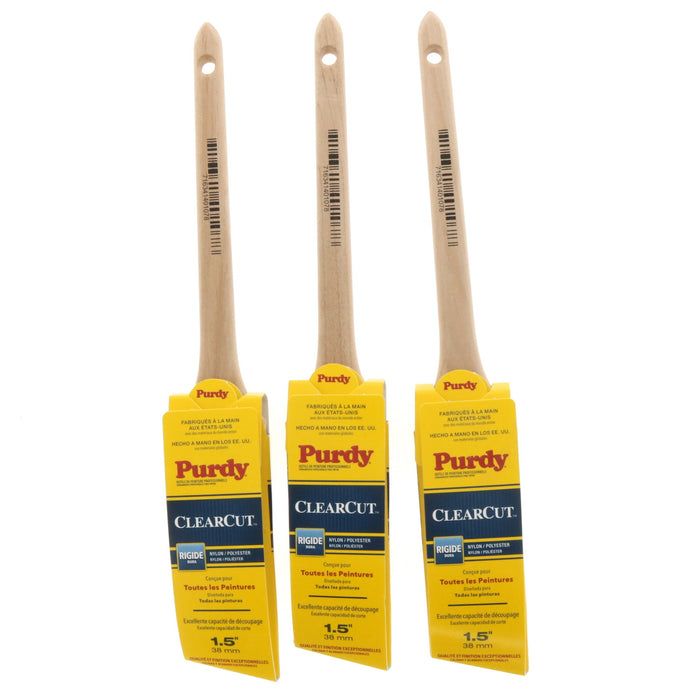 Purdy #144080115 Clearcut Dale 1-1/2" Stiff Angle Trim Paint Brush ~ 3-Pack