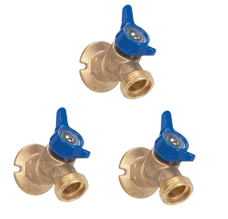 Homewerks #VSCQTRB3 1/2 in. FIP X 3/4 in. MHT Brass Sillcock Valve ~ 3-Pack