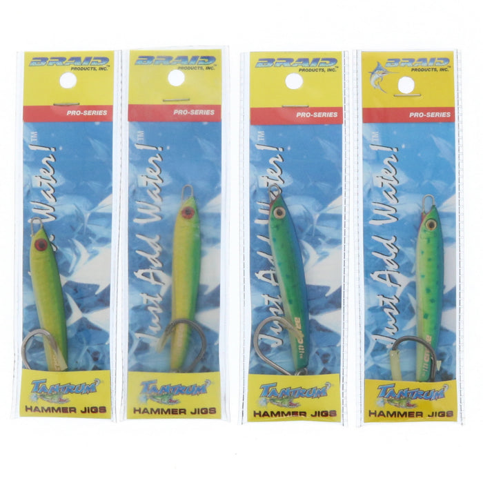 Braid Tantrum Hammer Saltwater Jigs 1 oz ~ 4-Pack