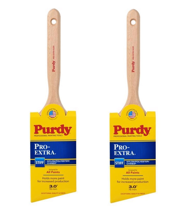 Purdy #144152730 Pro-Extra Glide 3" Stiff Angle Trim Paint Brush ~ 2-Pack