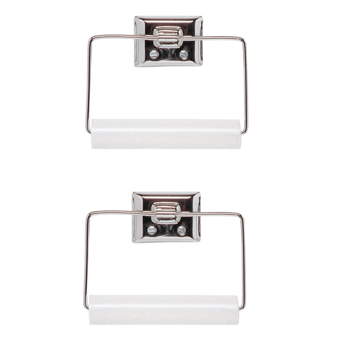 Decko #38090 Chrome Silver Toilet Paper Holder ~ 2-Pack