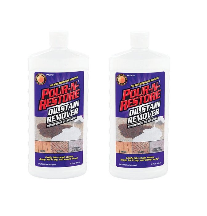 Pour-N-Restore #PNR32OZ-06 Orange Scent Oil Stain Remover 32 oz Liquid ~ 2-Pack ~ 64 oz Total