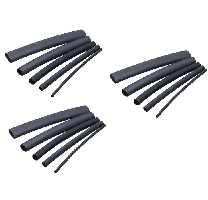 Gardner Bender #HST-125 1/8 in D Heat Shrink Tubing Black ~ 3-Pack ~ 21 Shrink Tubing Total