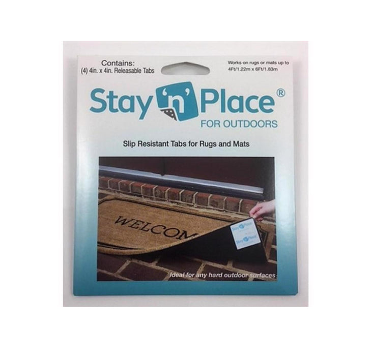 Stay 'n' Place #SNP-OD-4X4TABS Rug Slip Resistant Tabs 4 " x 4" Green ~ 6-Pack ~ 24 Tabs Total