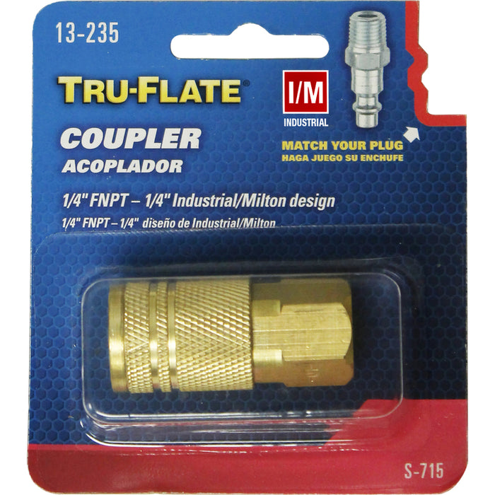 Tru-Flate #TRFL13235 Brass Quick Change Coupler 1/4 in. FPT ~ 4-Pack