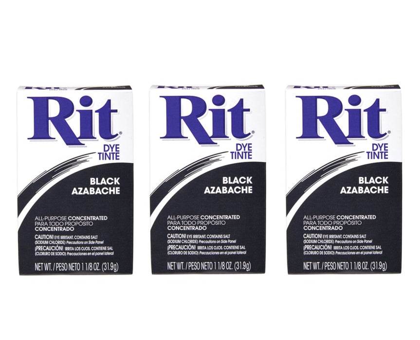Rit #83151 Black Fabric Dye Non-Toxic ~ 3 Pack