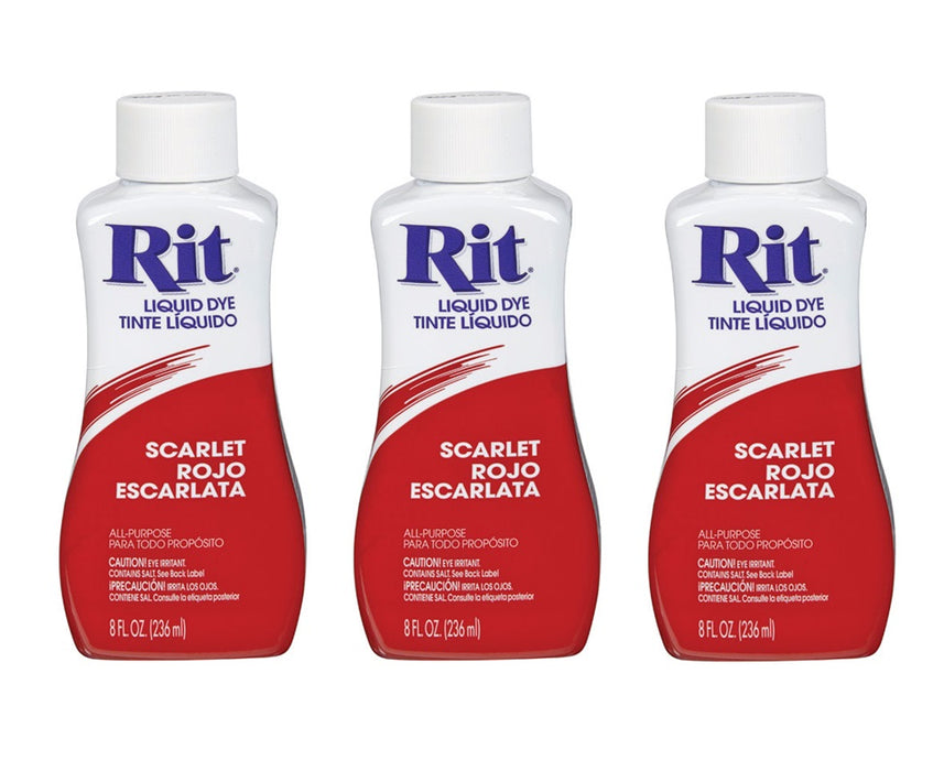 Rit #88050 Scarlet Red For Fabric Dye ~ 3-Pack ~ 24 oz Total