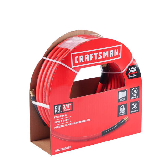 Craftsman #CMXZTSG1078NB 50 ft. L X 3/8 in. D PVC Air Hose 300 psi ~ Red