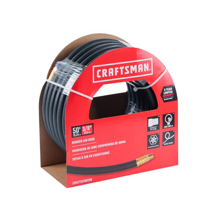 Craftsman #CMXZTSG1082NB 50 ft. L X 3/8 in. D Rubber Air Hose 300 psi ~ Black