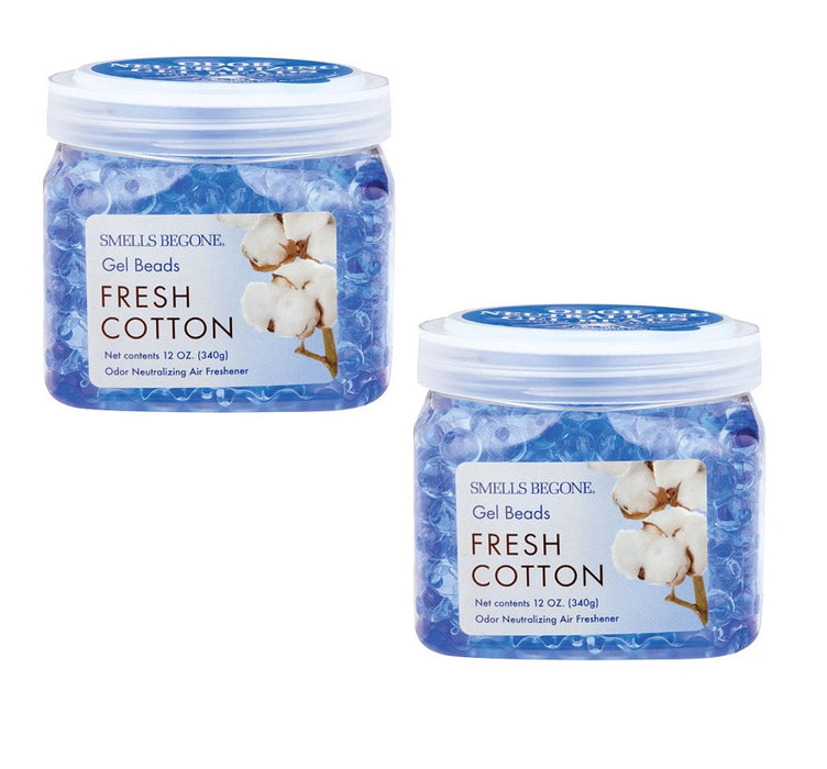 Smells Begone #52012 Fresh Cotton Scent Odor Neutralizer Gel Beads ~ 2-Pack