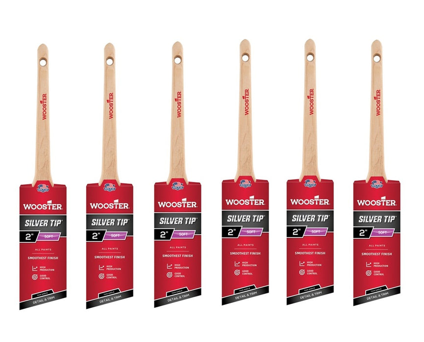 Wooster #5224-2 Silver Tip 2 in. Soft Thin Angle Paint Brush ~ 6-Pack