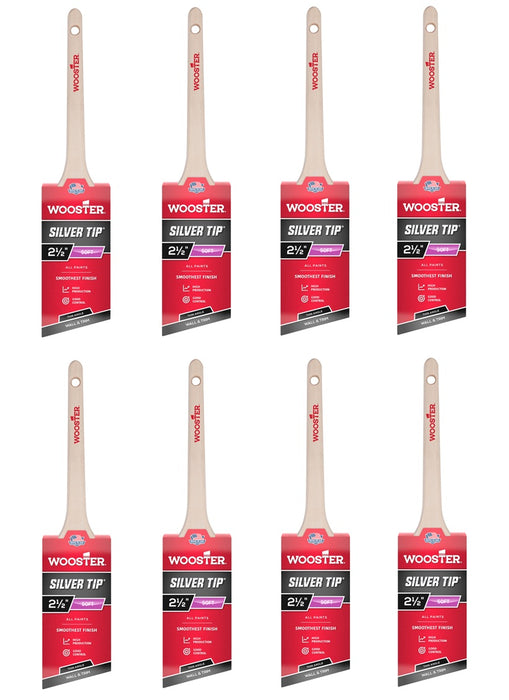 Wooster #5224-2 1/2 Silver Tip 2-1/2 in. Soft Thin Angle Paint Brush ~ 8-Pack