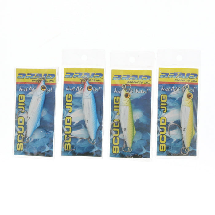 Braid Scud Jigs 2 oz Saltwater Lures ~ 4-Pack