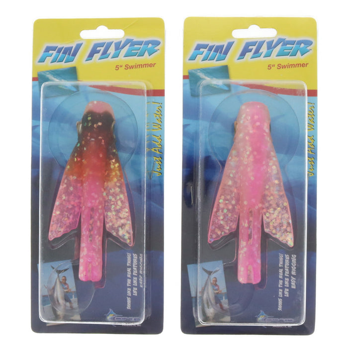 Braid Fin Flyer 5" Swimmer Pink/White ~ 2-Pack