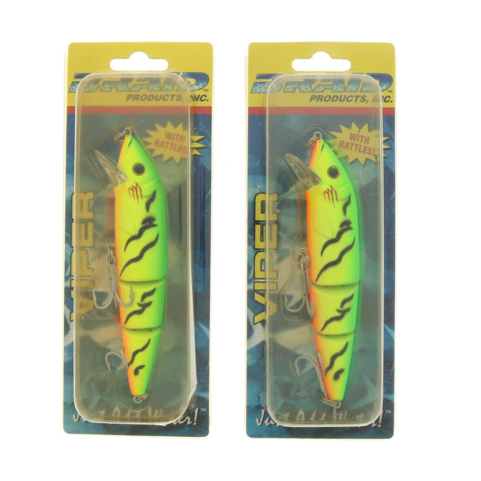 Braid #401 Viper 5" Firetiger Lures ~ 2-Pack