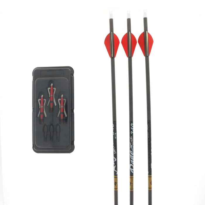 Rage Simply Lethal Arrow Package With Fletching Nocks and Broadheads