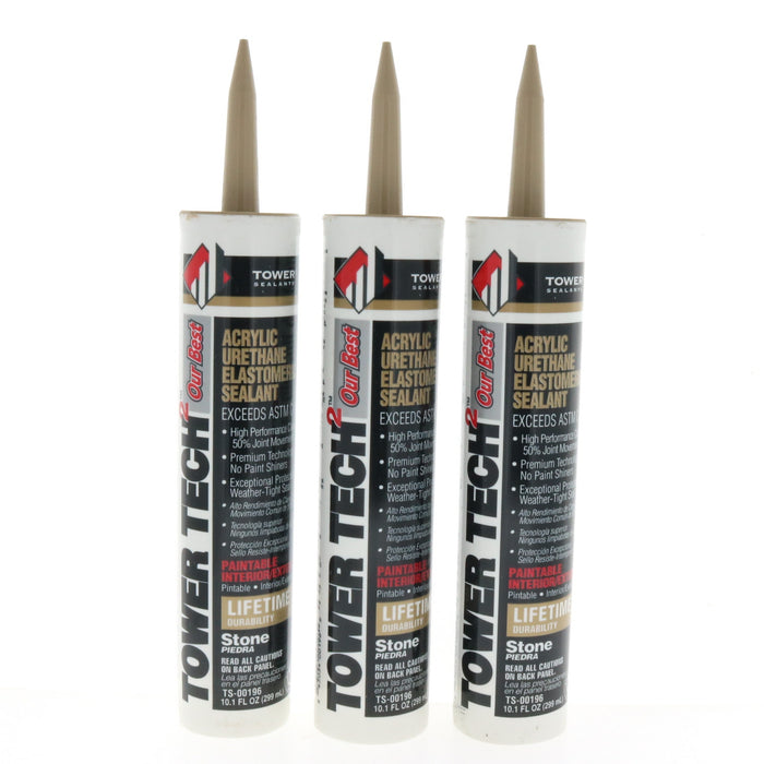 Tower Sealants Tower Tech 2 Stone Acrylic Urethane Sealant 10.1 oz ~3pk