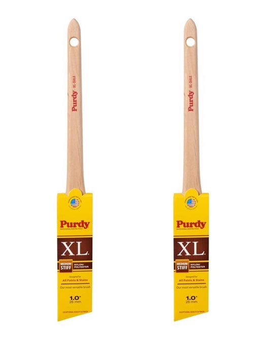 Purdy #144080310 XL Dale 1" Medium Stiff Angle Trim Paint Brush ~ 2-Pack